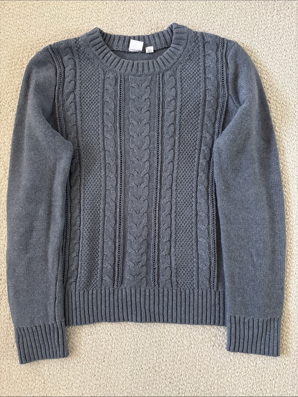 GAP 100% Cotton Cable Knit Crewneck Sweater